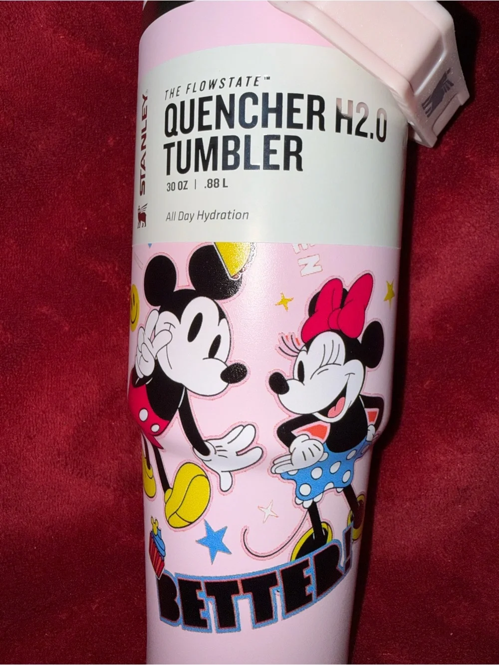 Stanley Mickey & Minnie Mouse “Better Together” Pink 30 oz. H2.0 Quencher Tumble